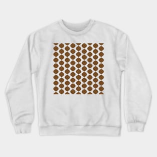 Mid Century Modern Retro 60s Waves Pattern  (Dark Warm Brown) Crewneck Sweatshirt